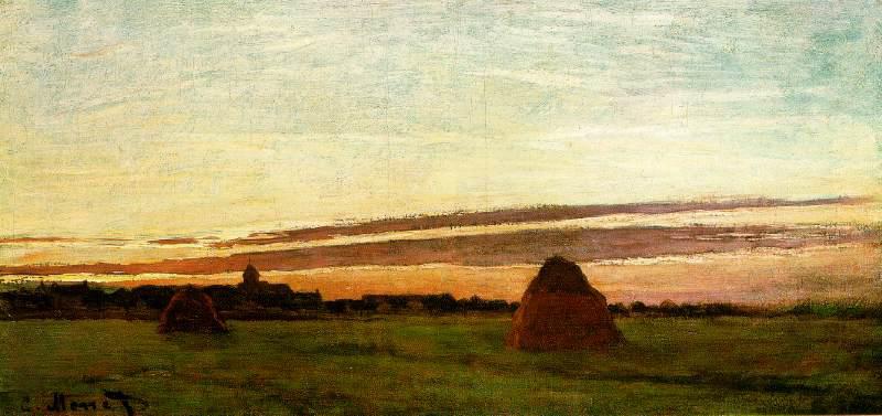 Claude Monet Haystacks at Chailly at Sunrise oil painting picture